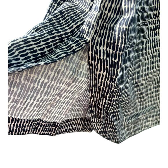 Ann Taylor vintage M Linen/Rayon blend Sleeveless draw string waist white/navy - Picture 4 of 4